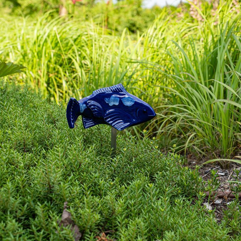 MINI FISH IN THE GARDEN: COBALT BLUE RIGHT,FISH IN THE GARDEN,MINI COBALT RIGHT