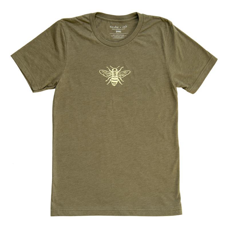 MEN'S BEE TEE,CINDER + SALT,HONEY BEE 725 LARGE