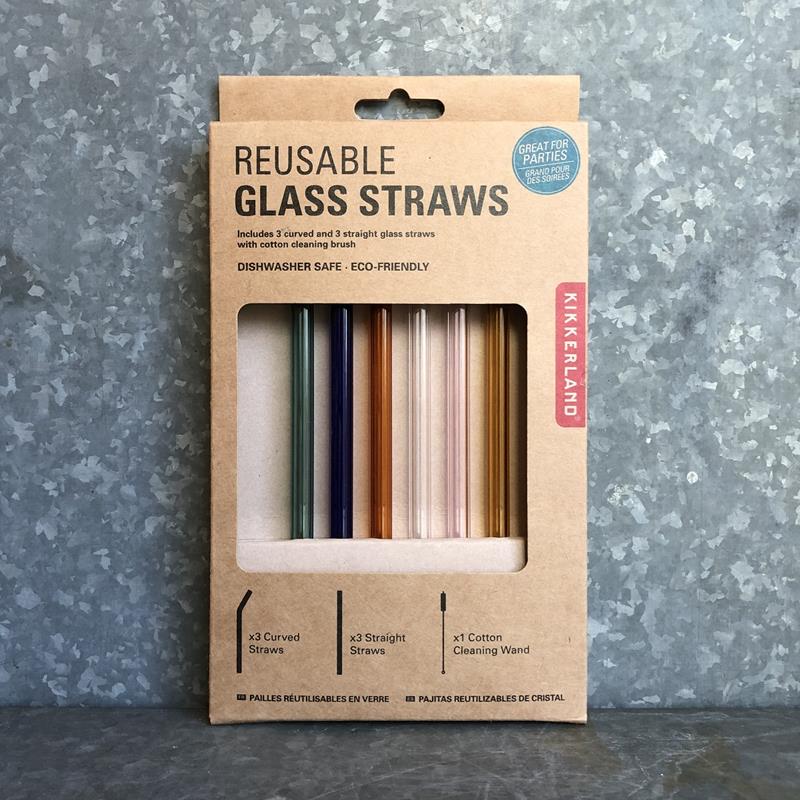 REUSABLE GLASS STRAWS,KIKKERLAND,CU279