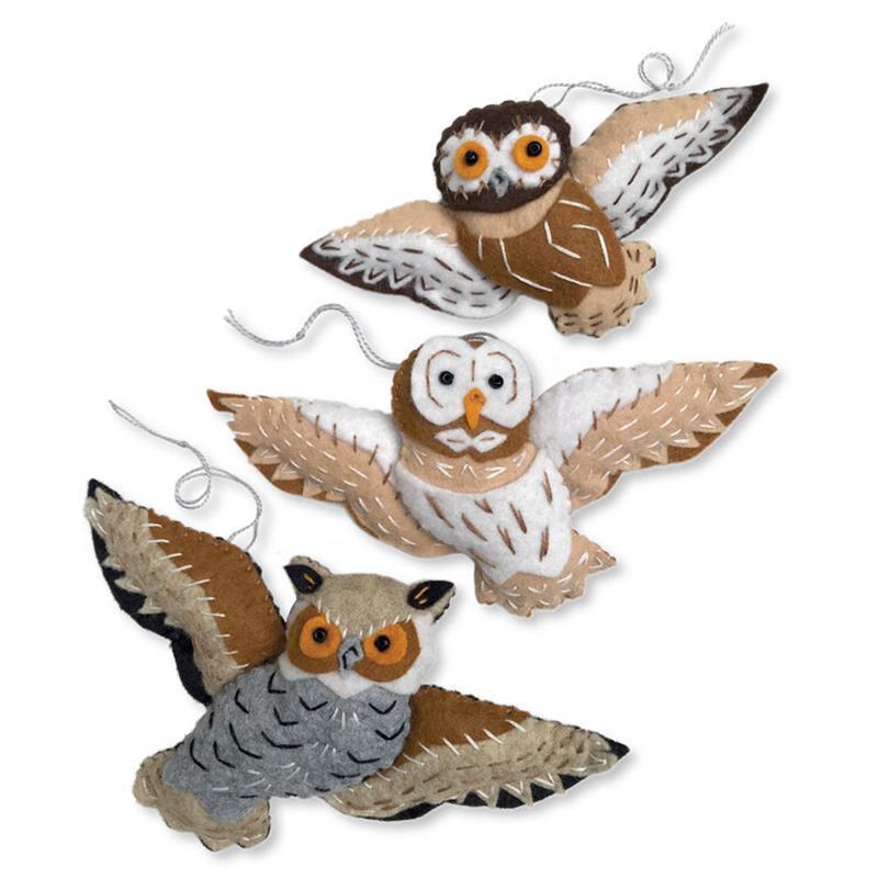 ORNAMENTS SEWING KIT: OWLS,HEIDI BOYD,OWLS WHIMSEY KIT