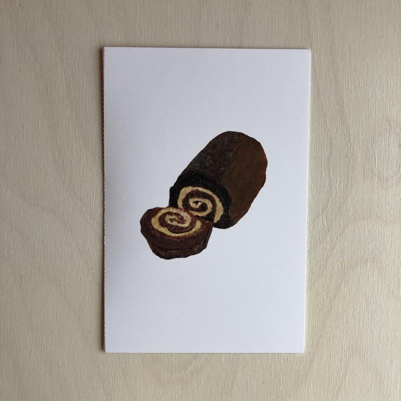 YULE LOG CAKE CARD,EVAN STEVENS,YULE LOG CARD