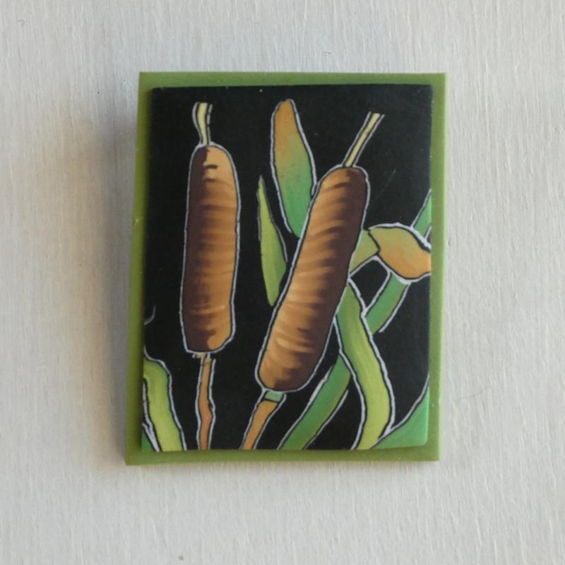 CATTAIL CLAY PIN,PAPER MOON,CAT TAIL CLAY PIN