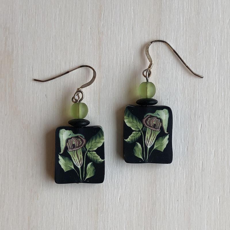 JACK-IN-THE-PULPIT CLAY EARRINGS,PAPER MOON,JACK PULPIT EAR