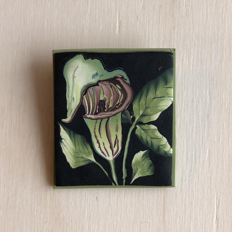 JACK-IN-THE-PULPIT CLAY PIN,PAPER MOON,JACK PULPIT CLAY PIN