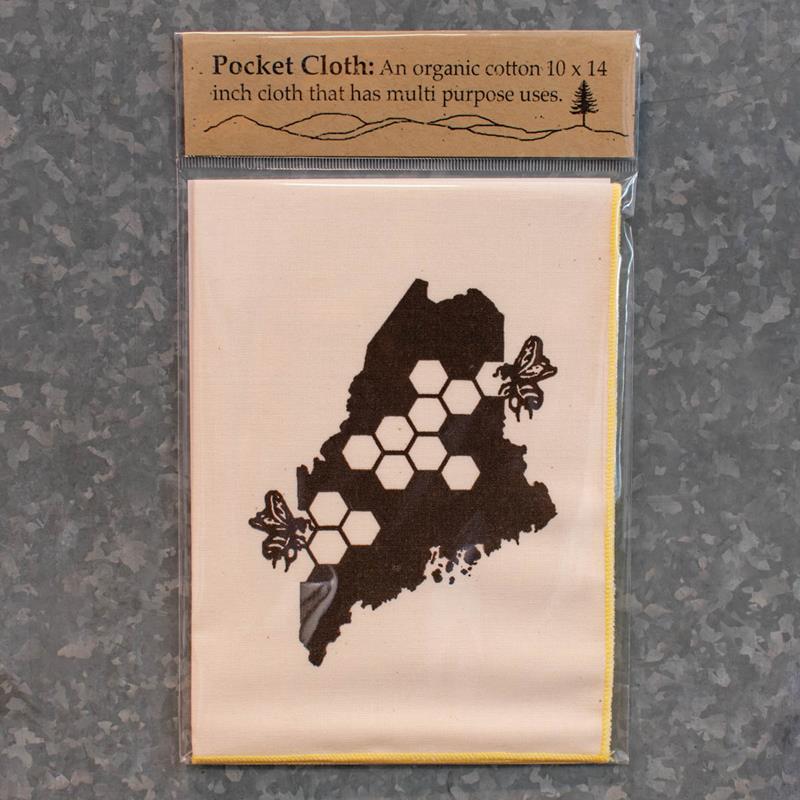 MAINE HONEY BEE ORGANIC COTTON HANDKERCHIEF,THINK GREENE,ME HONEY BEE HANDKER