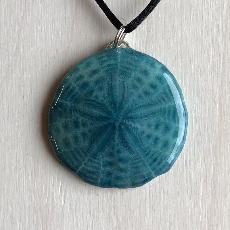 SAND DOLLAR NECKLACE: TEAL,SARAH'S SANDDOLLARS