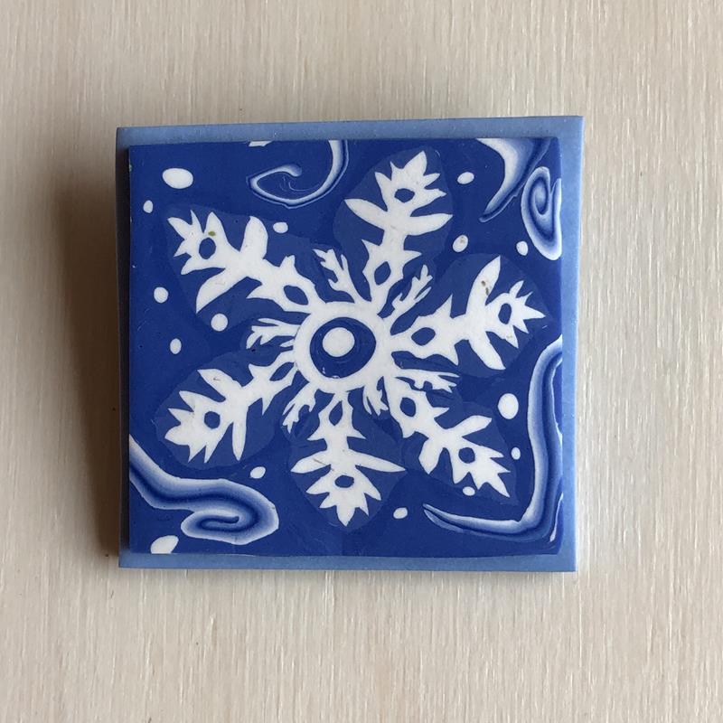 SNOWFLAKE CLAY PIN,PAPER MOON,SNOW FLAKE CLAY PIN