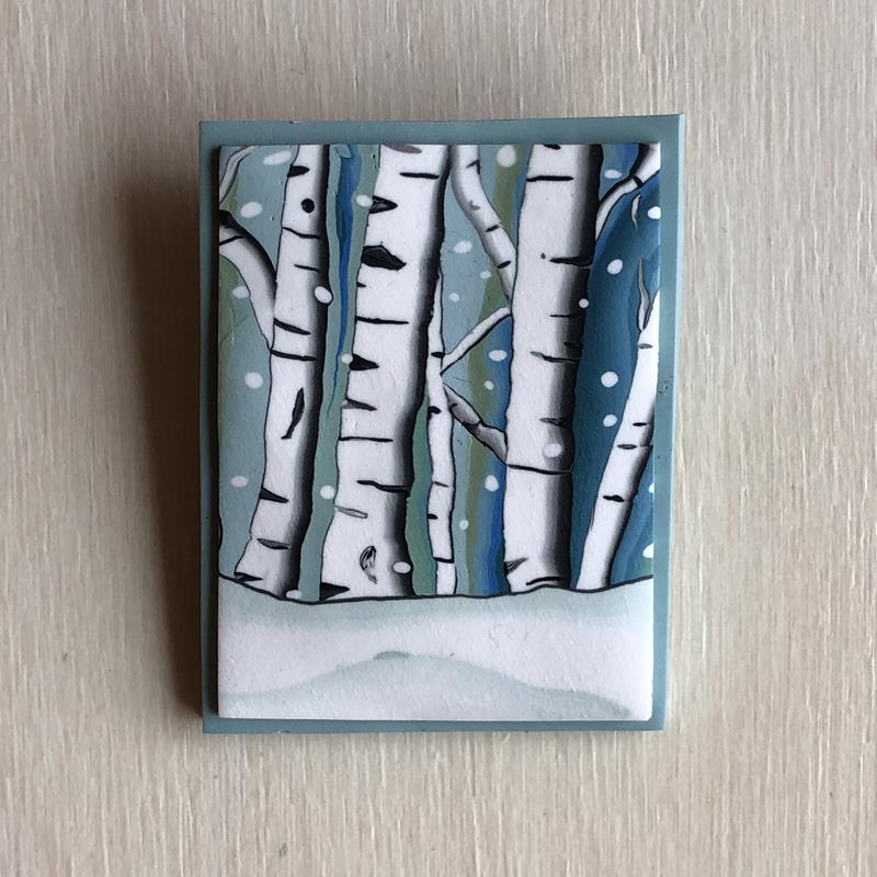 BIRCH TREES CLAY PIN,PAPER MOON,BIRCH TREES CLAY PIN