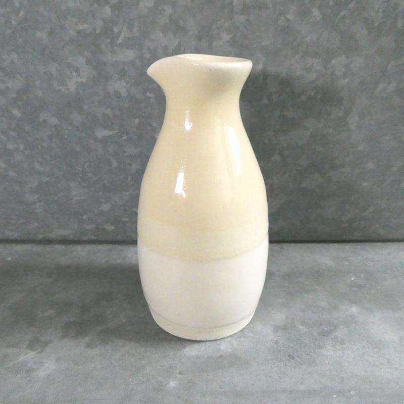 HAND THROWN CREAMER: YELLOW AND WHITE,BECKY WRIGHT POTTERY LLC,CREAMER YEL & WHITE