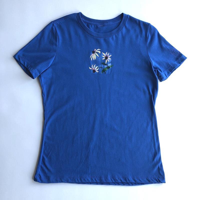 WOMEN'S RUDBECKIA TEE,HAND PRINTED WORKS,RHUDBECKIA TEE XL