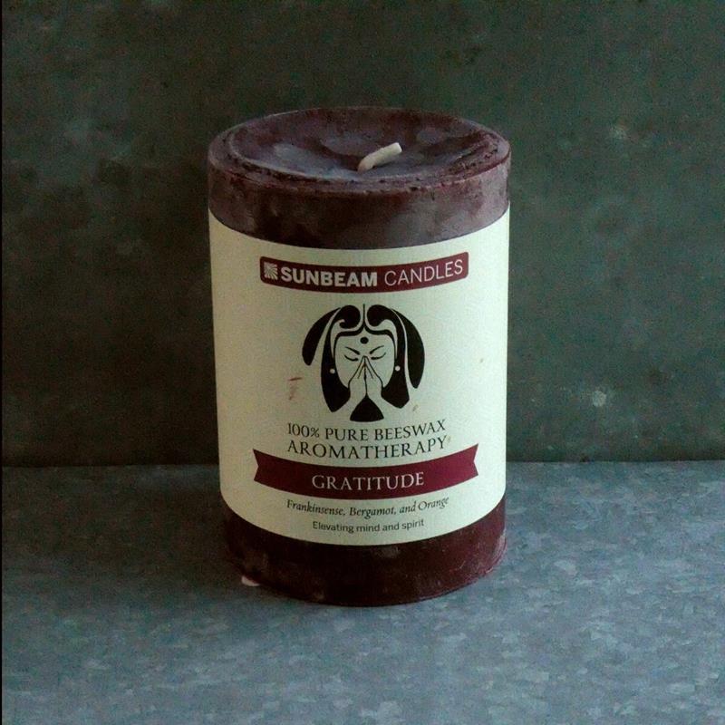 AROMATHERAPY PILLAR CANDLE: GRATITUDE,SUNBEAM CANDLES,503