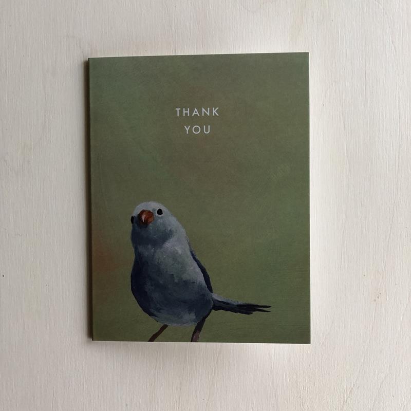 BLUEBIRD THANK YOU CARD,MINCING MOCKINGBIRD,MINCING MOCKINGBIRD