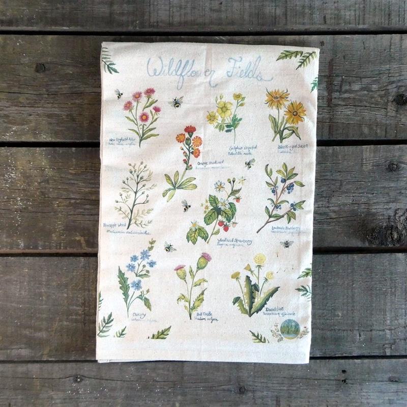 TEA TOWEL: WILDFLOWER FIELDS,WILD ROSIE MAINE,WILDFLOWER FIELDS TW