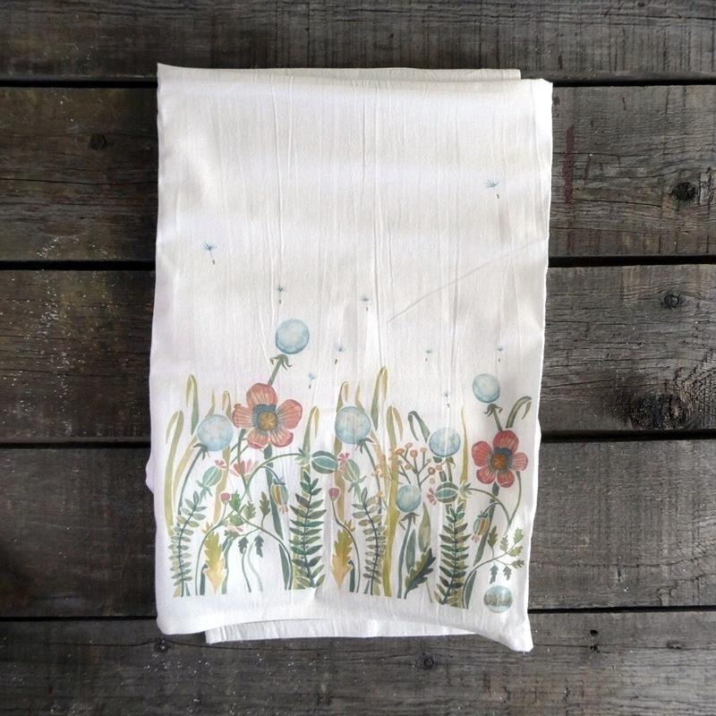 TEA TOWEL: WAIT FOR WISH,WILD ROSIE MAINE,WAIT FOR WISH TOWEL