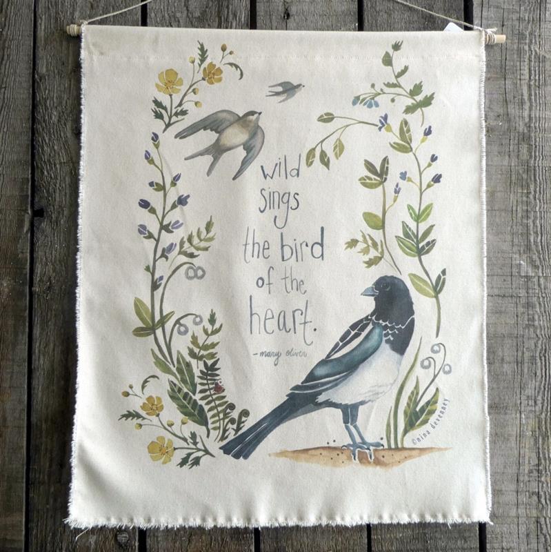 DECORATIVE WALL HANGING: WILD HEART,WILD ROSIE MAINE,WILD HEART WALLHANG