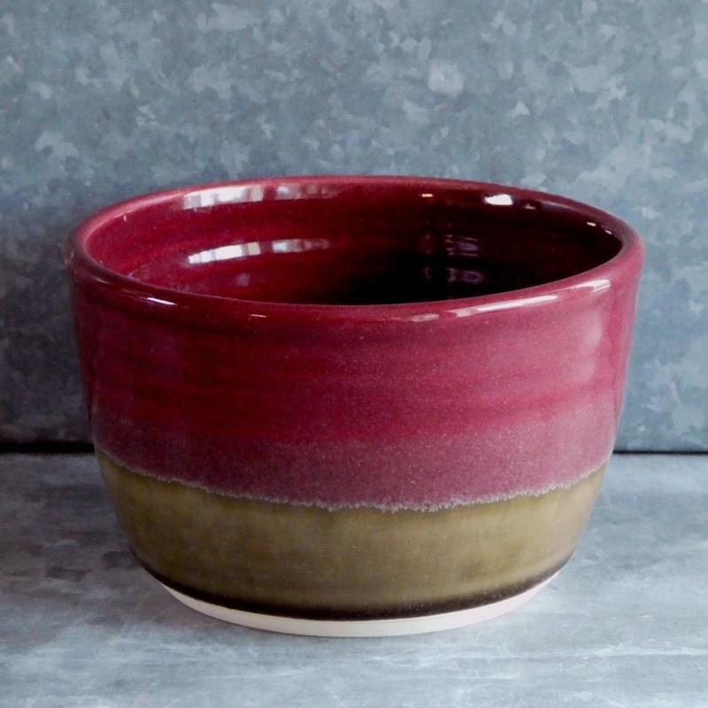 HAND THROWN CEREAL BOWL: RASPBERRY AND STONE,BECKY WRIGHT POTTERY LLC,CEREAL RASP + STONE