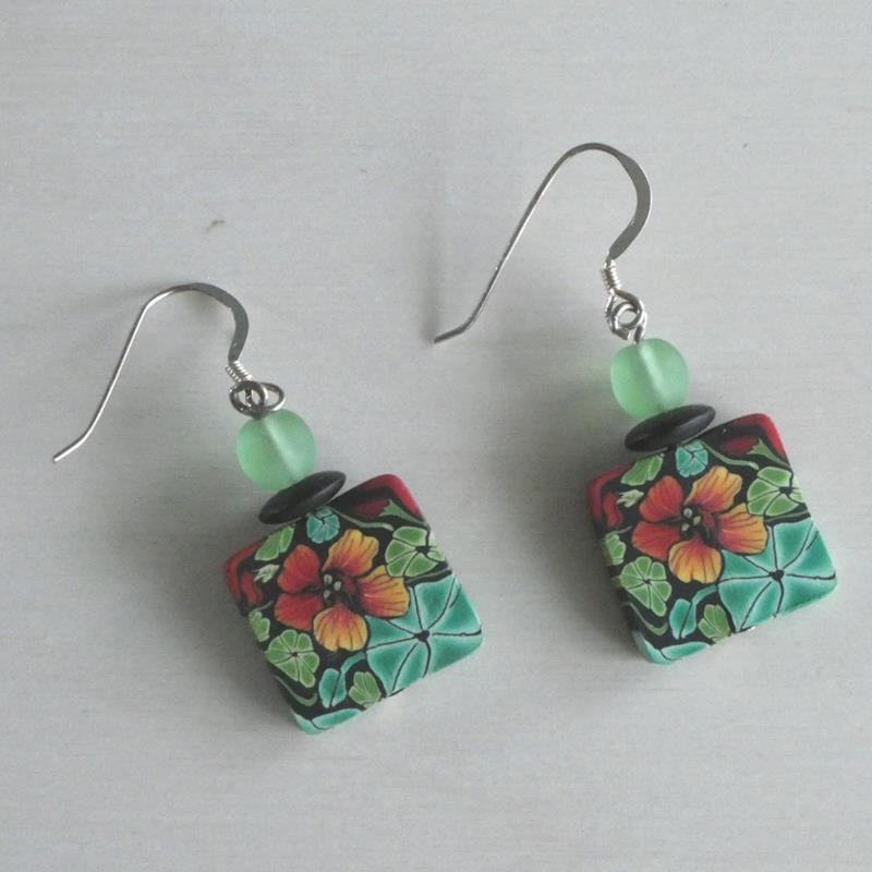 NASTURTIAM CLAY EARRINGS,PAPER MOON,NASTURTIAM EARRING