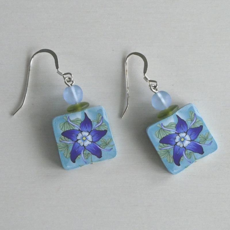 COLUMBINE  CLAY EARRINGS,PAPER MOON,COLUMBINE EARRING