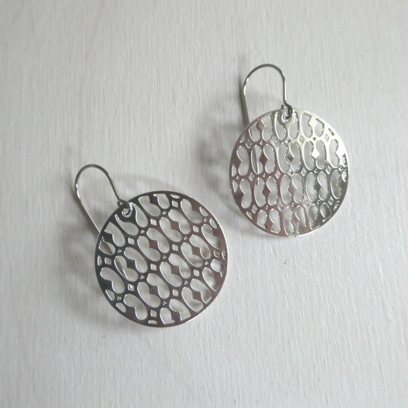 SMALL RHODIUM DROP EARRING: HOPE,AKAKPO & CO,71324-04