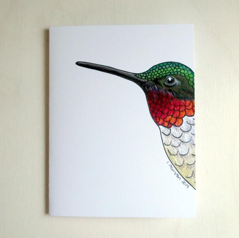 HUMMINGBIRD CARD,3 LEGGED DOG INK