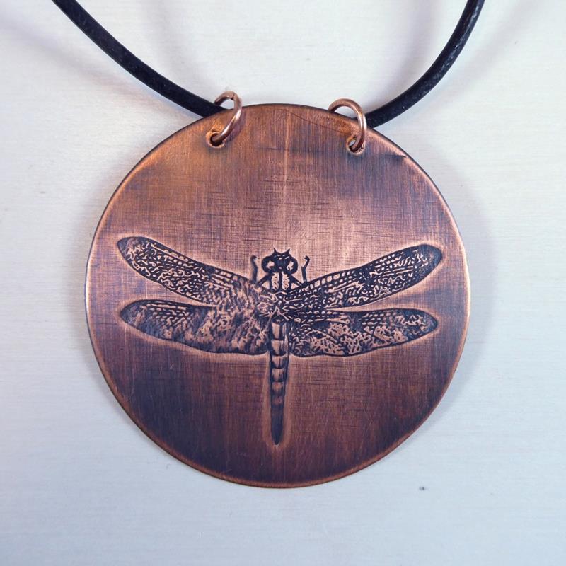 COPPER DRAGONFLY PENDANT,BLUEBERRY BAY JEWELRY,COPPER DFLY PENDANT