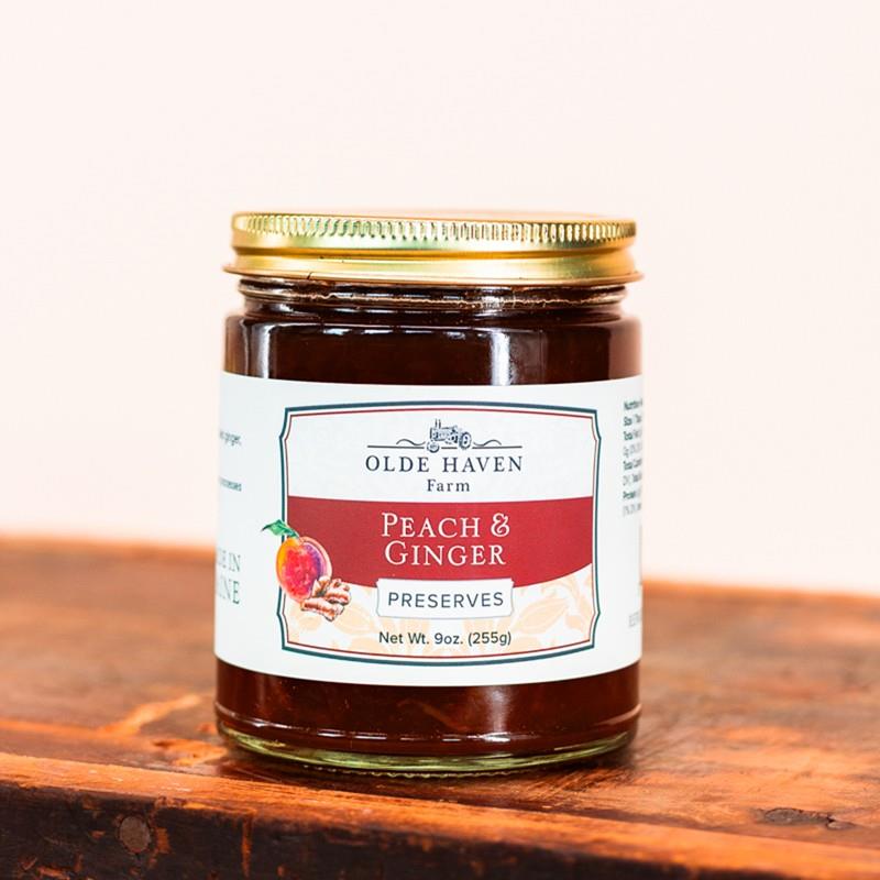 PEACH GINGER PRESERVES,OLDE HAVEN FARM,PEACH GINGER