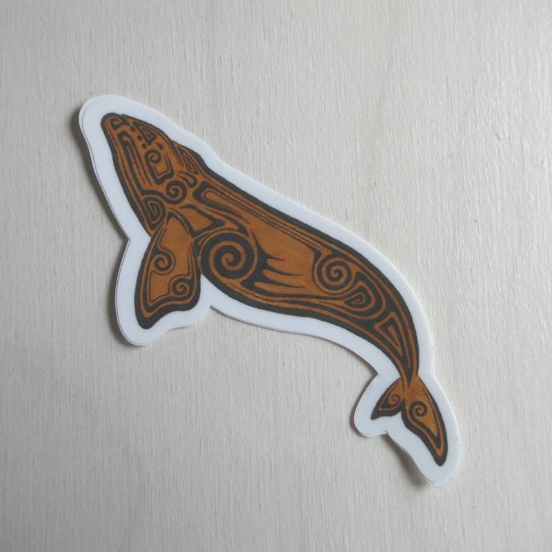 BIRCH BARK DESIGN STICKER: RIGHT WHALE,SIERRA HENRIES,RIGHT WHALE STICKER