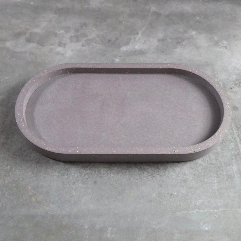 CONCRETE OVAL TRAY: MUSSEL PURPLE,BOUJEEBEE,OVAL TRAY MUSSELL 