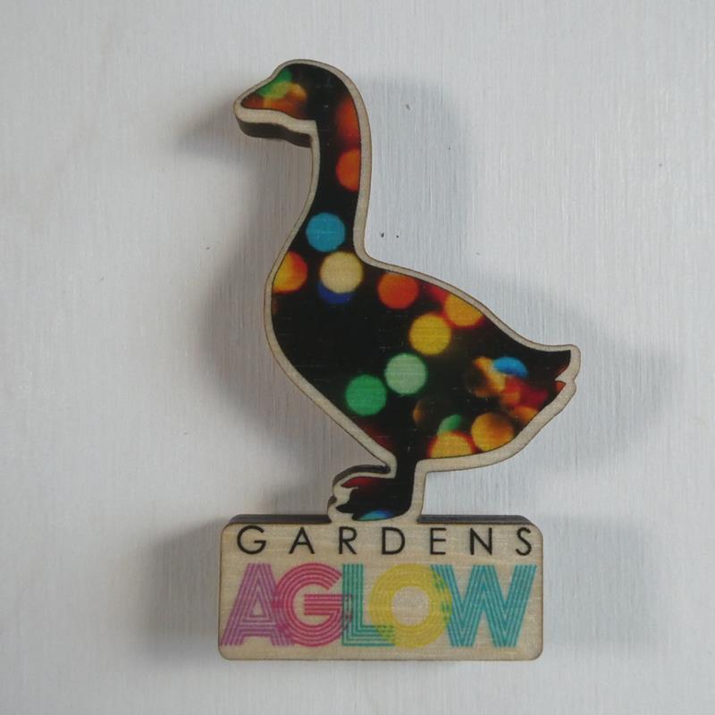 GARDENS AGLOW WOODEN GOOSE MAGNET,INGENEIUS