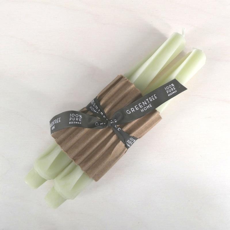 TWIST BEESWAX TAPERS: CELADON,GREENTREE HOME CANDLE,9-TWIST CELADON